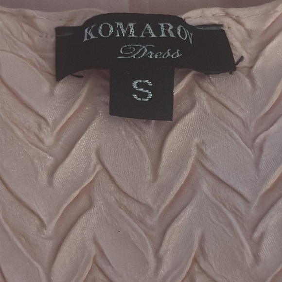 KOMAROV V-NECK EMBELLISHED LAYERED CHIFFON PINK DRESS SIZE S PARTY WEDDING EVENT - Picture 7 of 11